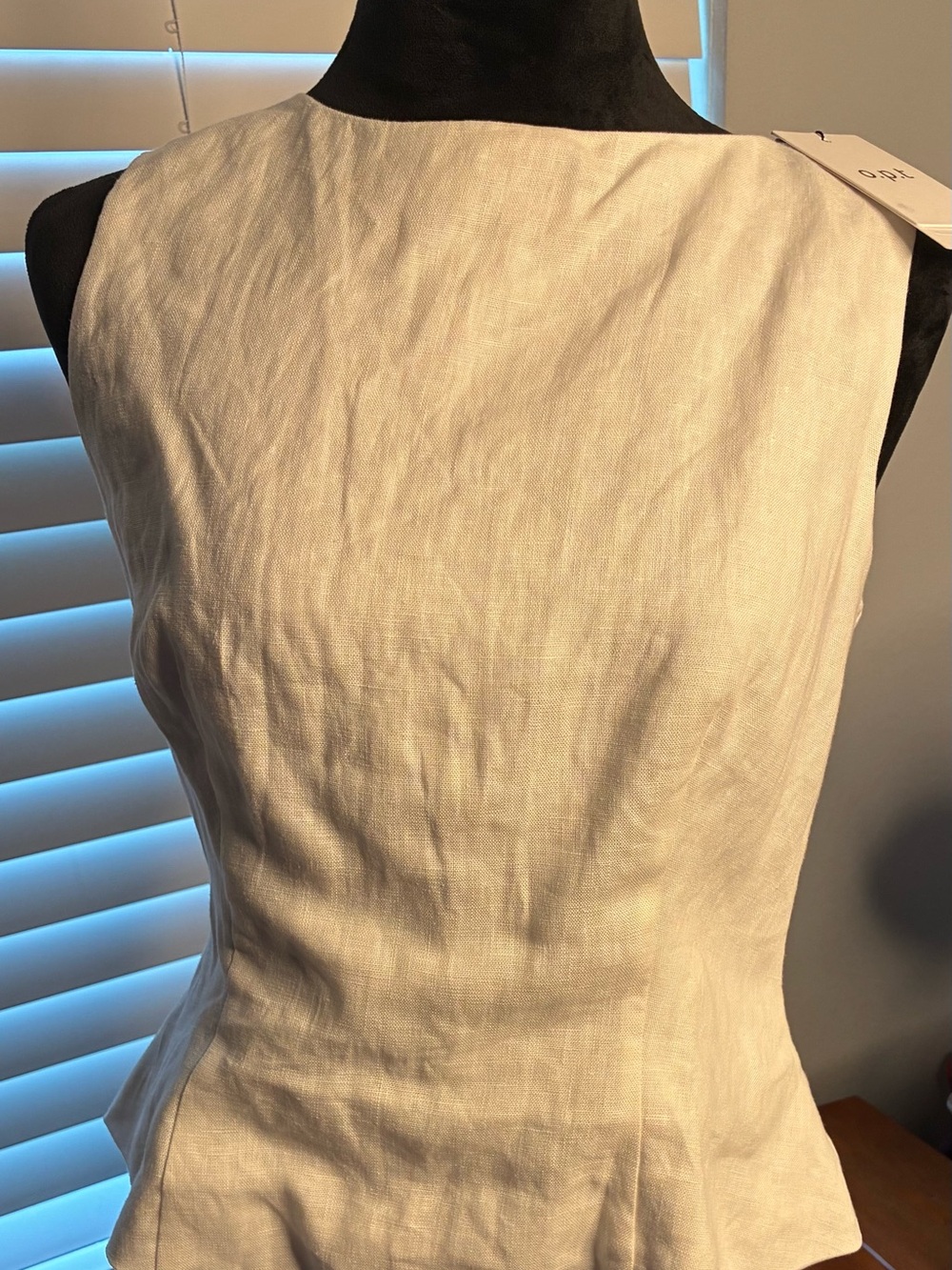 O.p.t. Classic Women's Sleeveless Linen Top in Ivory